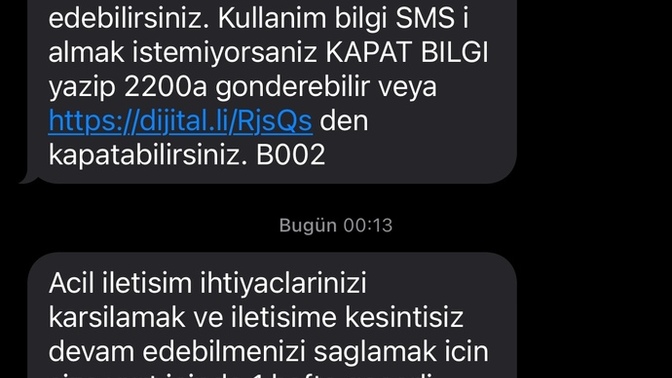 Operatörüm internetimin az kaldığını gördüğünden bana bedava paket tanımlamış size de böyle şeyler oldu mu?