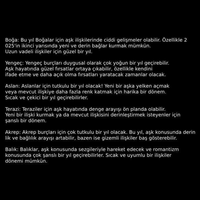 2025 Yılı Burçların Aşk İlişkileri?