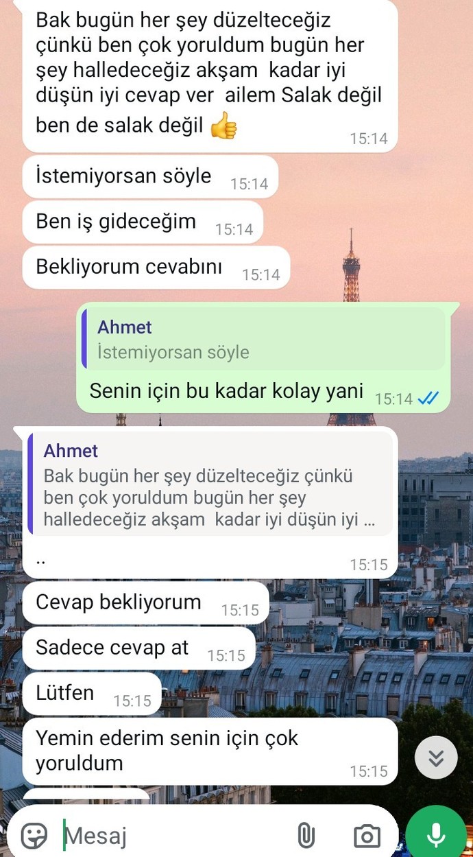 Sevgilimle bir haftadır aramız bozuk ve bana söylediği sözler ne düşündürüyor size?
