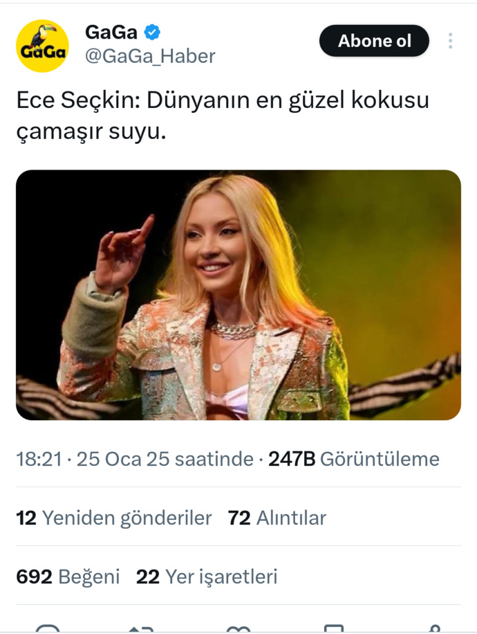 Ece Seçkin; Dünyanın en güzel kokusu çamaşır suyudur demiş. Size göre nedir?