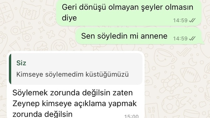 Ayrılmıştık dayanamadım ilk kez böyle konuştum ailelerimiz biliyor bizim eve gelip ailemle tanışmıştı sizce vazgeçmiş mi?
