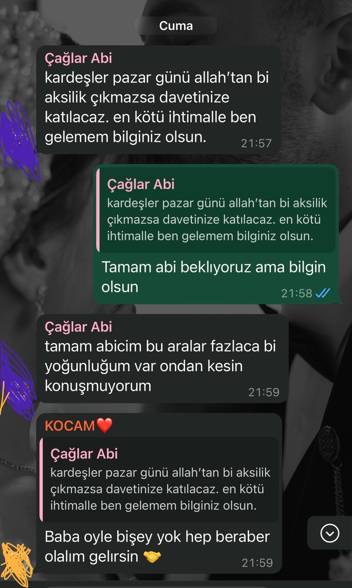 Eltimleri kahvaltıya davet ettim ama gelmediler sizce sebebi ne olabilir?