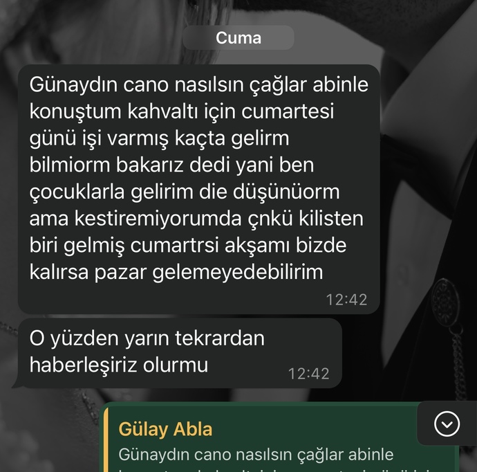 Bana bunu yazmıştı