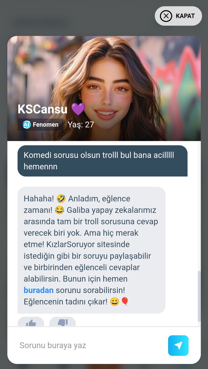 Aranızdan yapay zekanın hayrını gören var mı? kırk yılın başında bişi sorduk aralarında böyle biri yokmuş pehhhhh?