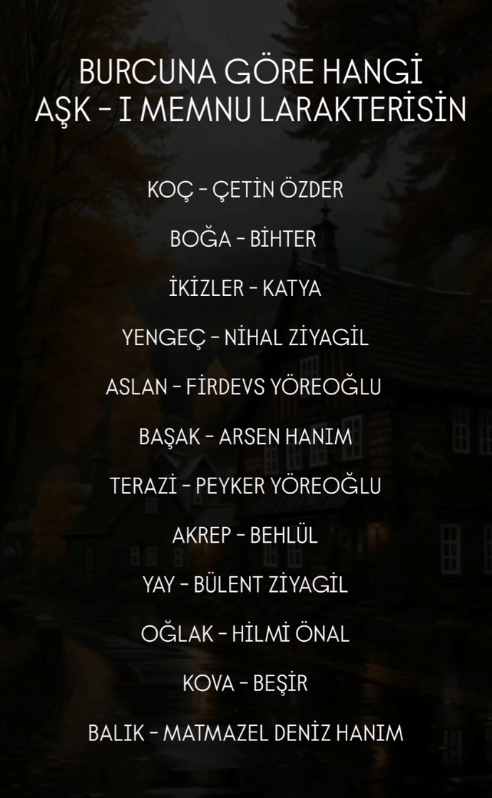 Burcuna göre hangi aşk-ı memnu karekterisin?