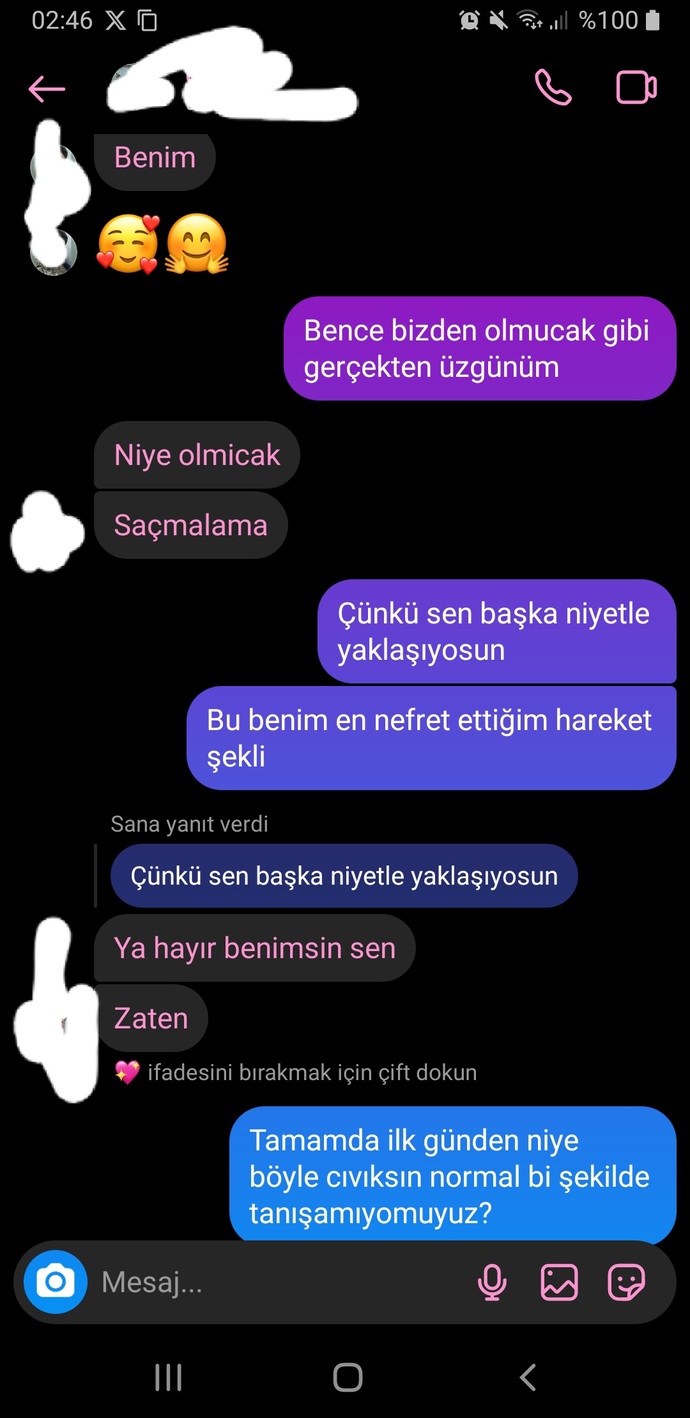İlk günden benimsin diyen erkekten olur mu?
