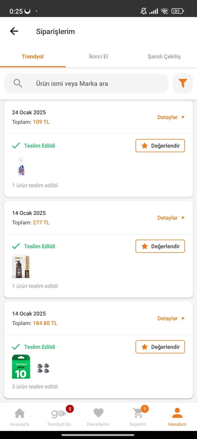 En son internetten ne aldınız 🤔?