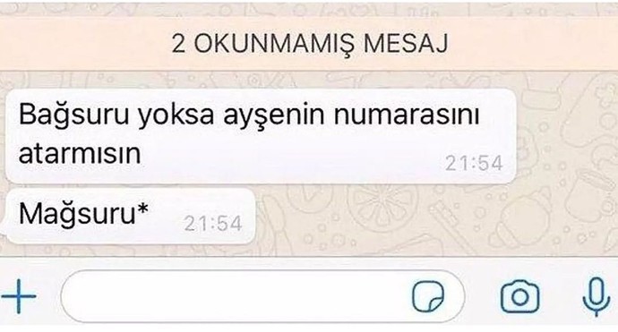 Mesajlaştığınız kişinin yazım yanlışına takılır mısınız?