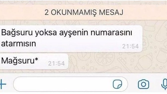 Mesajlaştığınız kişinin yazım yanlışına takılır mısınız?