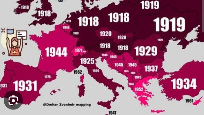 Türkiye'nin kadınlara seçme hakkı veren ilk ülkelerden olduğunu öğrenmemiş miydik? Harita hakkında ne düşünüyorsunuz?