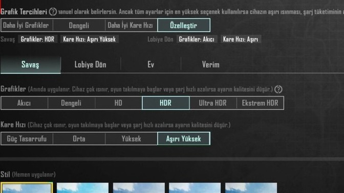 PUBG Mobile de hangi grafik ayarında ve Kare hızın da oynamayı tercih ediyorsunuz?