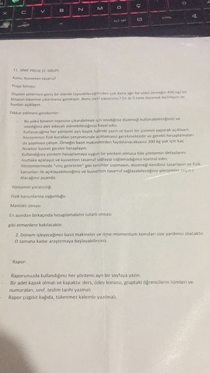 FIZIK PEOJEME BIR BAKABILIR MISINIZ YA?