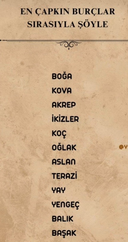 En çapkın burçlar sırasıyla kimlermiş?