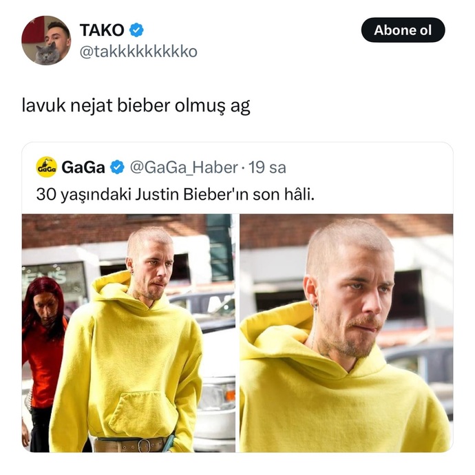 Justin Bieber i yolda görseniz bu hâliyle tanır mıydınız?