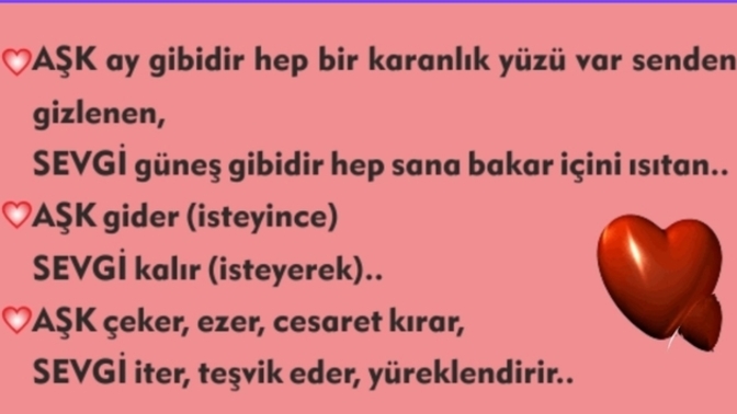 Aşk ve sevgi arasındaki fark nedir?
