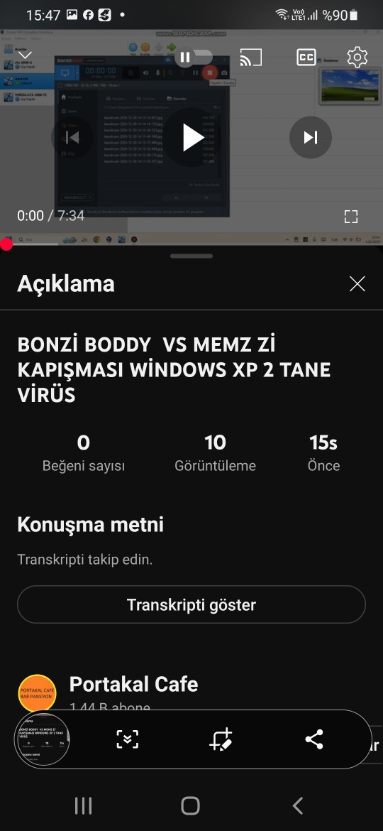Memz virüsü ile bonzi buddy virüsü kapışması virtualbox ta Windows xp yaptım?