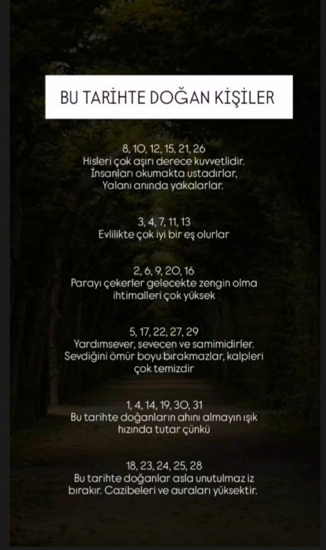 Hangi tarihte/günde doğdunuz?