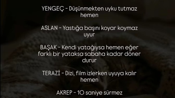 Burcunuza göre yastığa başınızı koyduğunda uyumaya meyilli miymişsiniz, oyalanıyor muymuşsunuz?