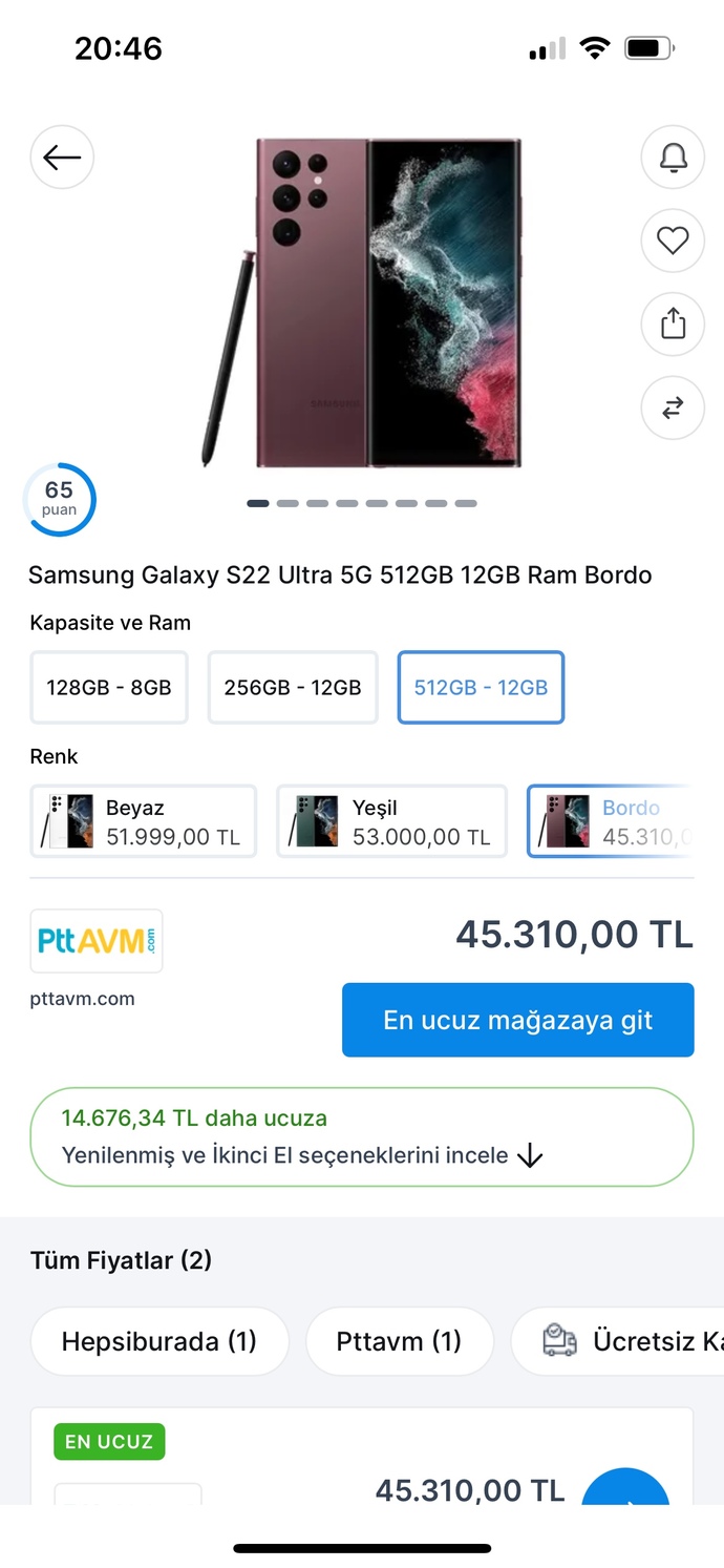 Samsung galaxy s22 ultra neden yoo?