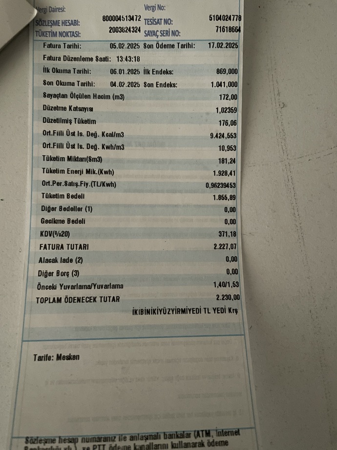 Doğalgaz 🔥 faturanız ne kadar geliyor?