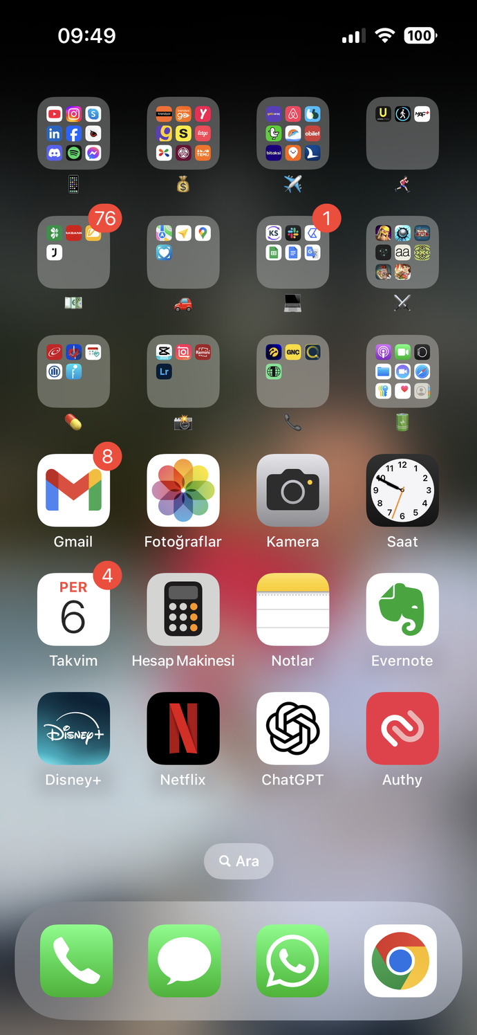 Telefonunuzda ne gibi uygulamalar var düzeni nasıl?