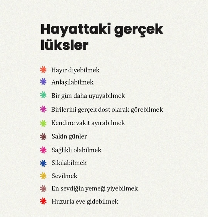 Hayattaki gerçek lüksleriniz nelerdir?