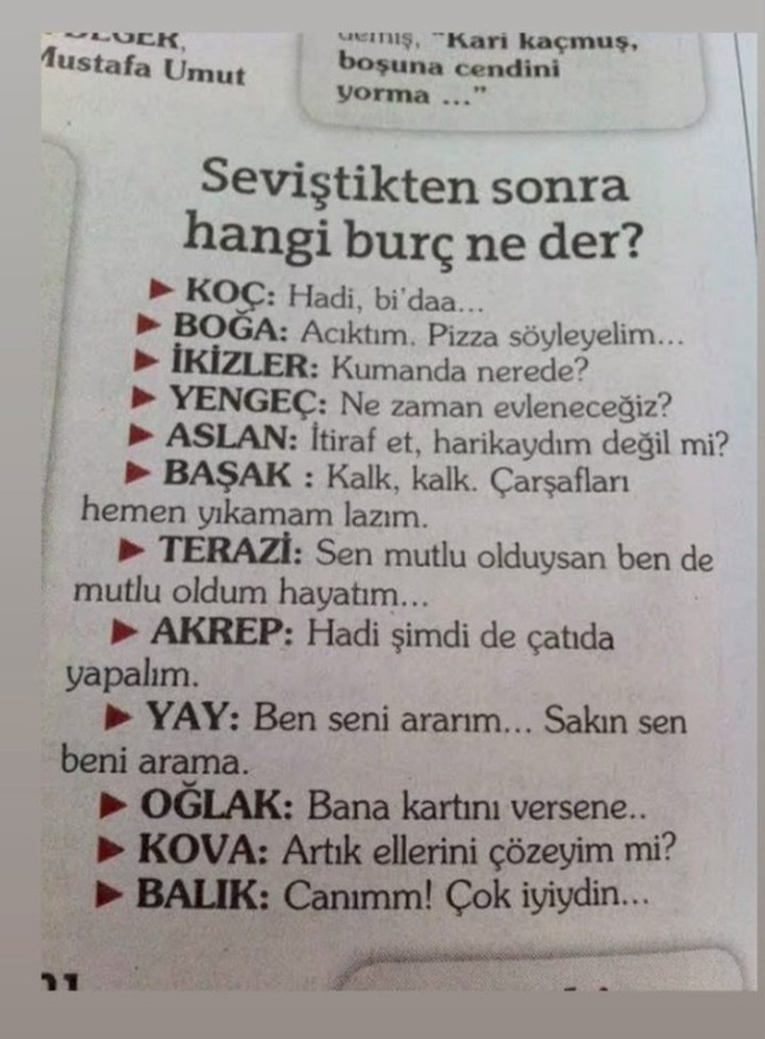 Burçlara göre sen yatakta nasılsın?