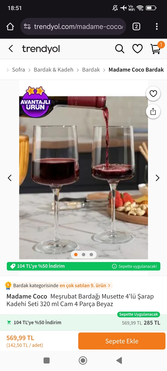Sipariş verdiğim şarap kadehleri güzel mi?