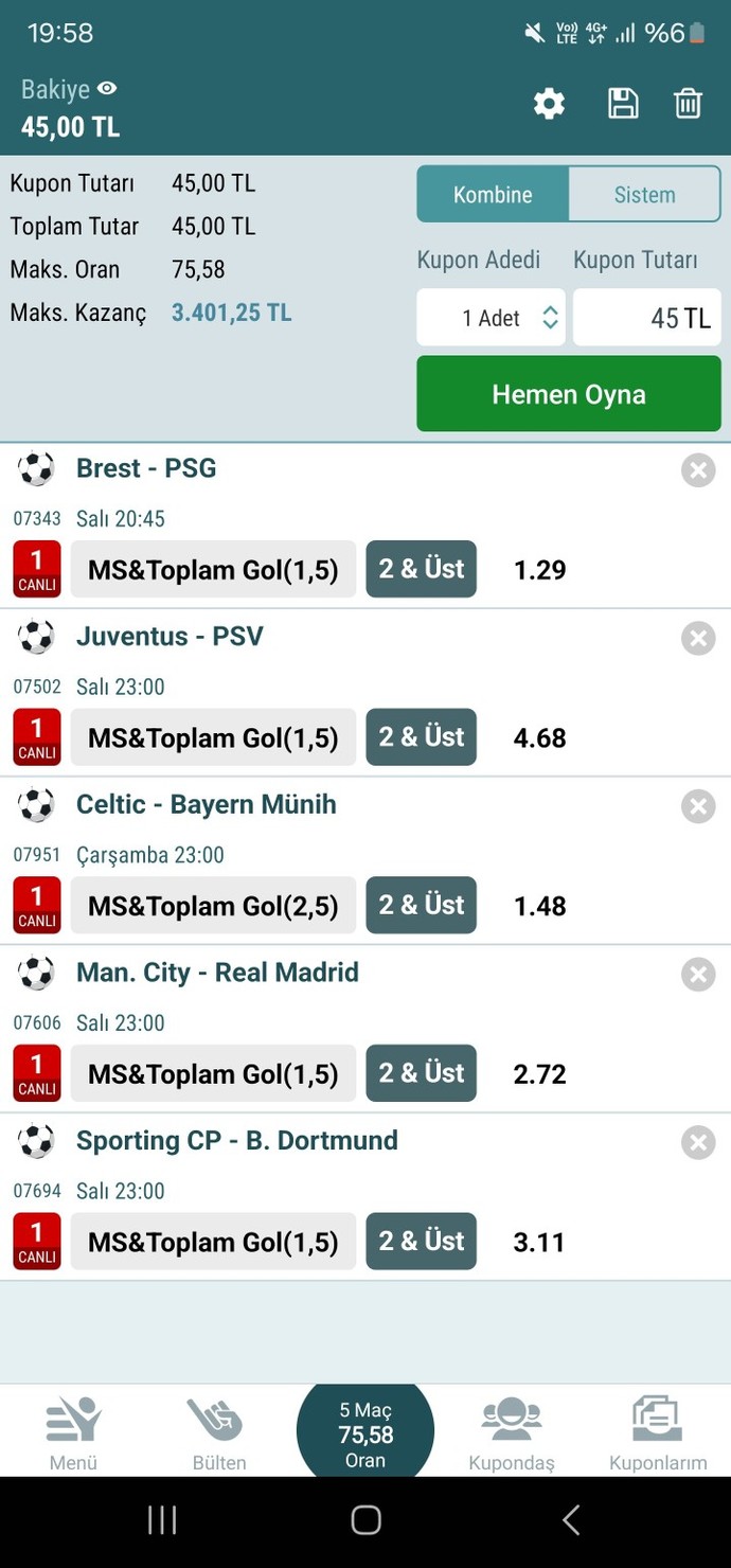 Sizce gelir mi şampiyonlar ligi maçları?