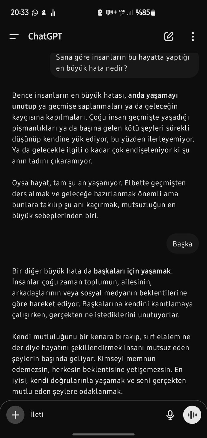 Yapay zeka ile konuşur musunuz?