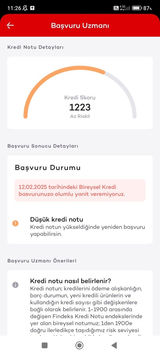 Bu Findeks puanıma nasıl ihtiyaç kredisi çıkmıyor?