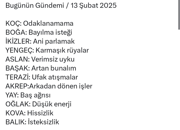 Burcunuza göre bugün gündeminiz nedir?