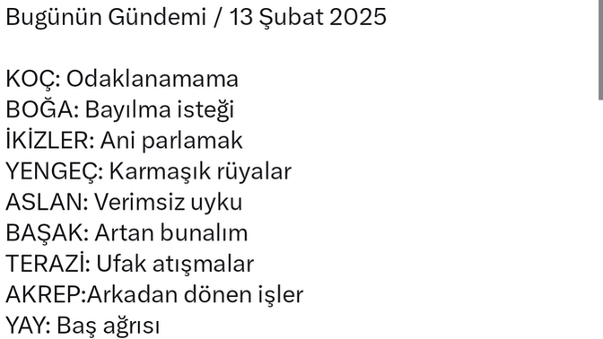 Burcunuza göre bugün gündeminiz nedir?