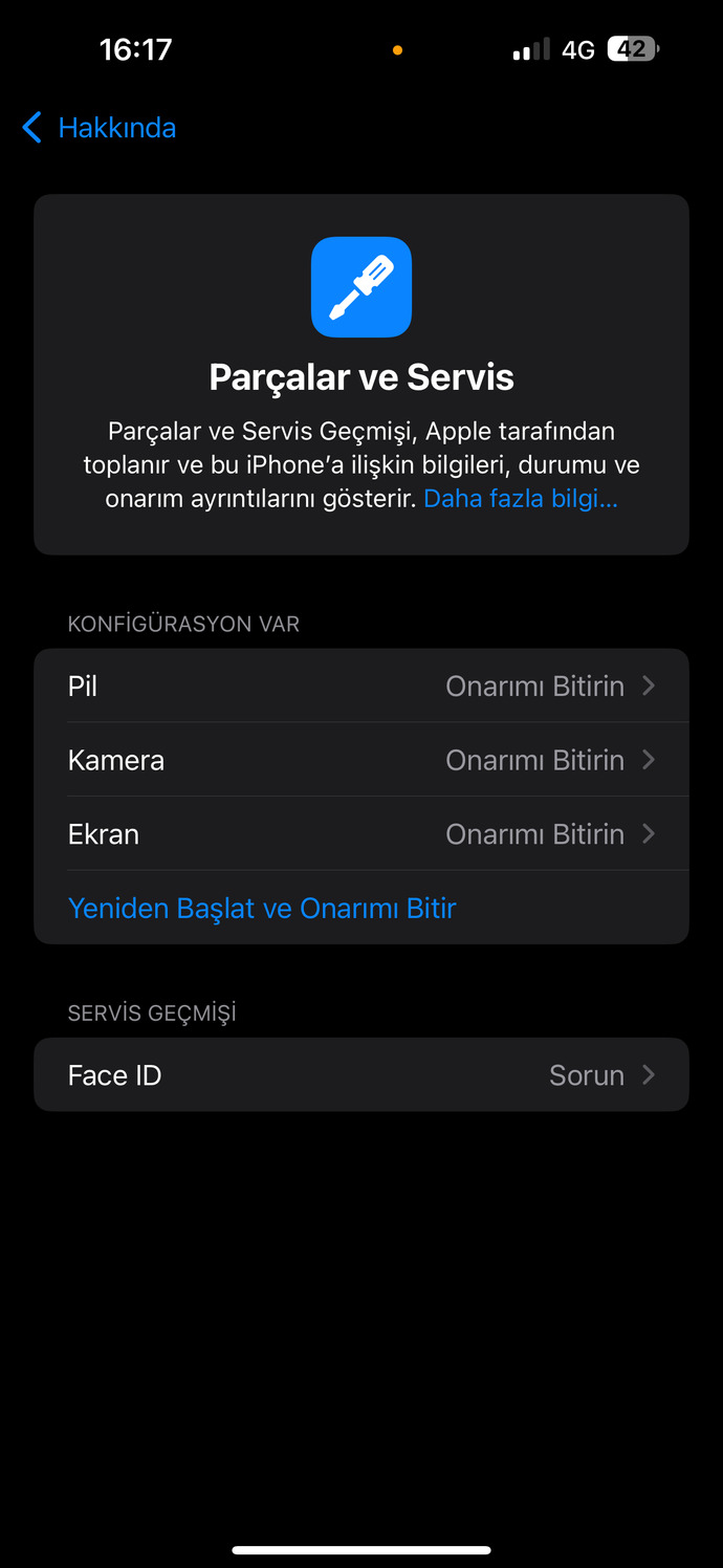 Kamera pil ve ekran değişmiş mi?