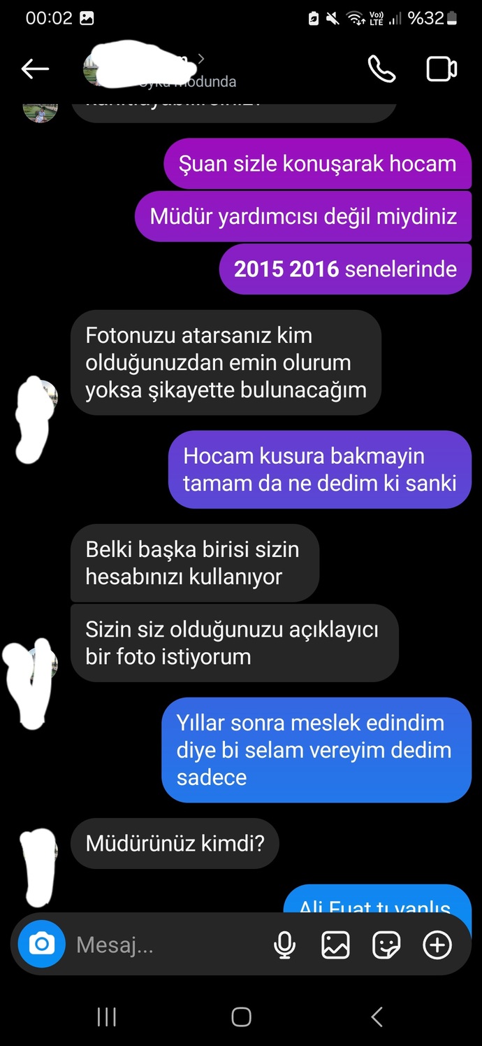 Bu konuşmaları şikayet edebilir miyim Fake hesap?
