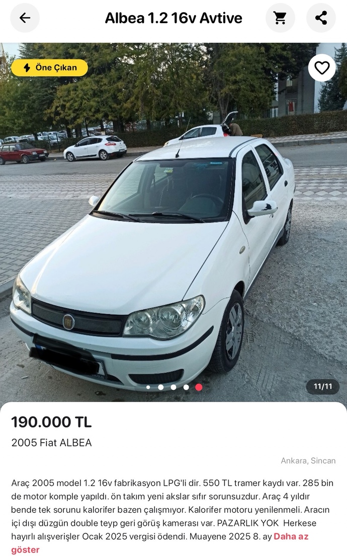 Bu araba sizce 190 bin tl eder mi?