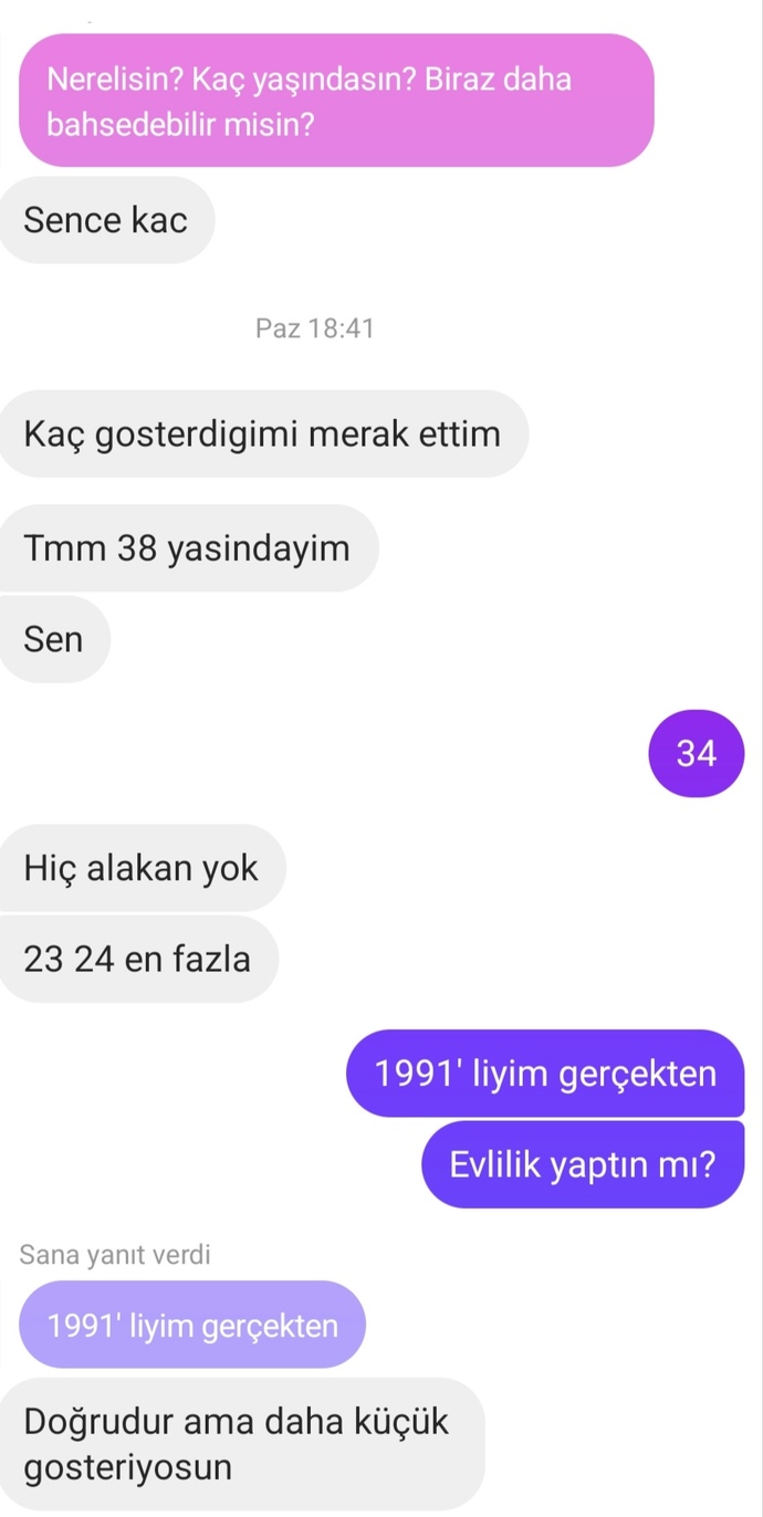 İşinden dolayı reddetiğimi düşünüyor ama çekinik olduğu için istemedim haksız mıyım?