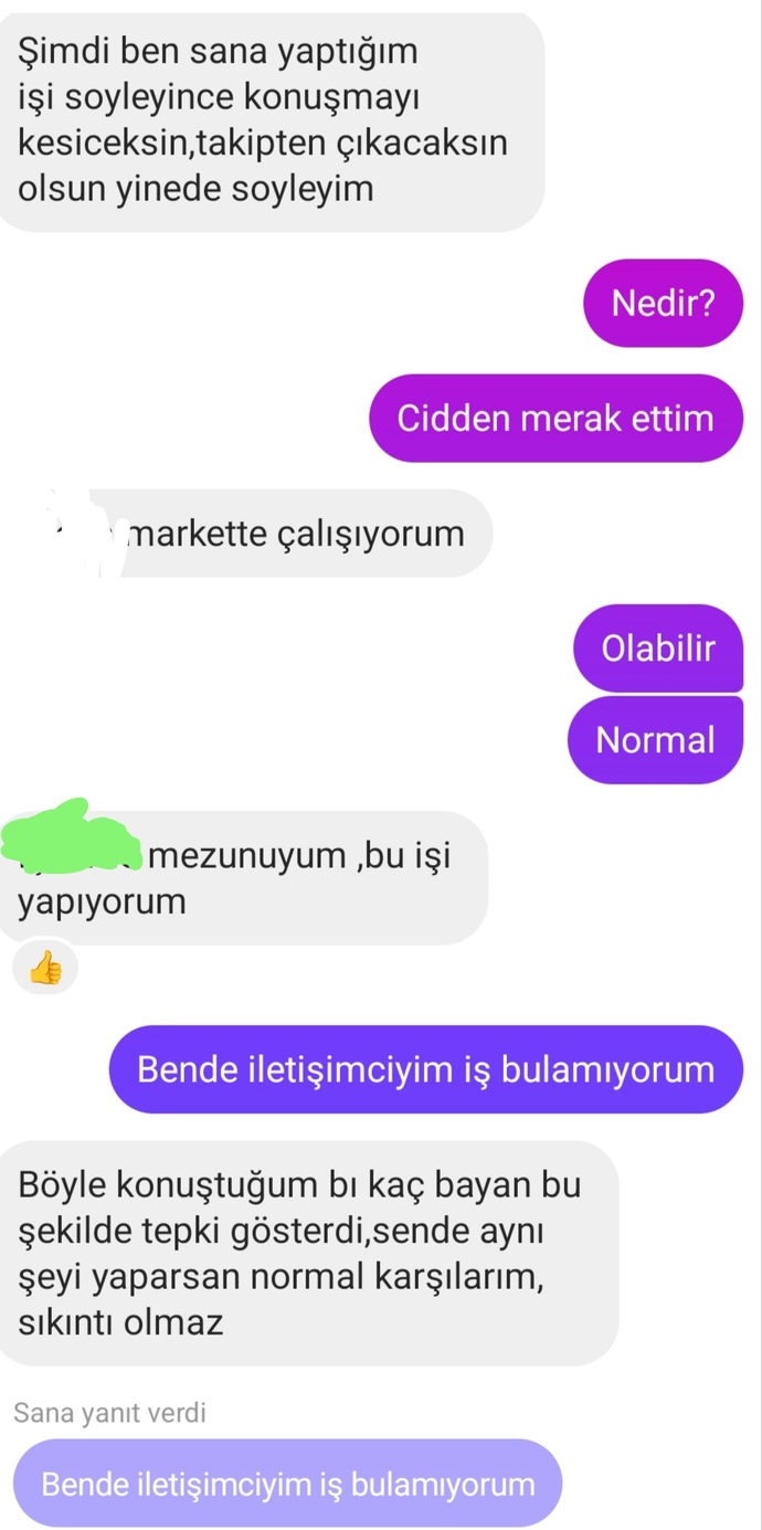 İşinden dolayı reddetiğimi düşünüyor ama çekinik olduğu için istemedim haksız mıyım?