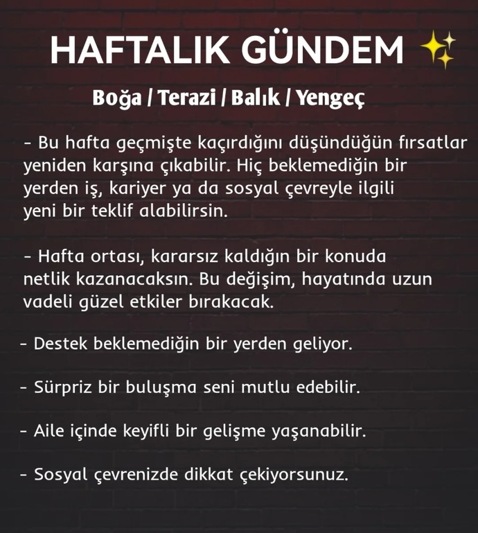 Bu haftaki burç gündeminde neler var?