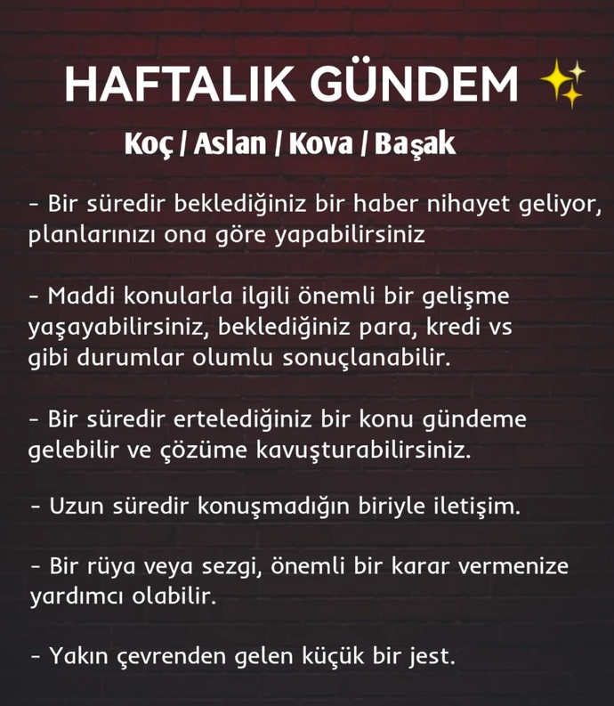 Bu haftaki burç gündeminde neler var?