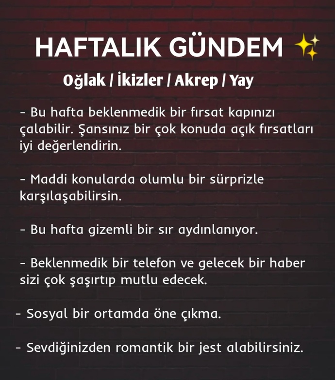 Bu haftaki burç gündeminde neler var?