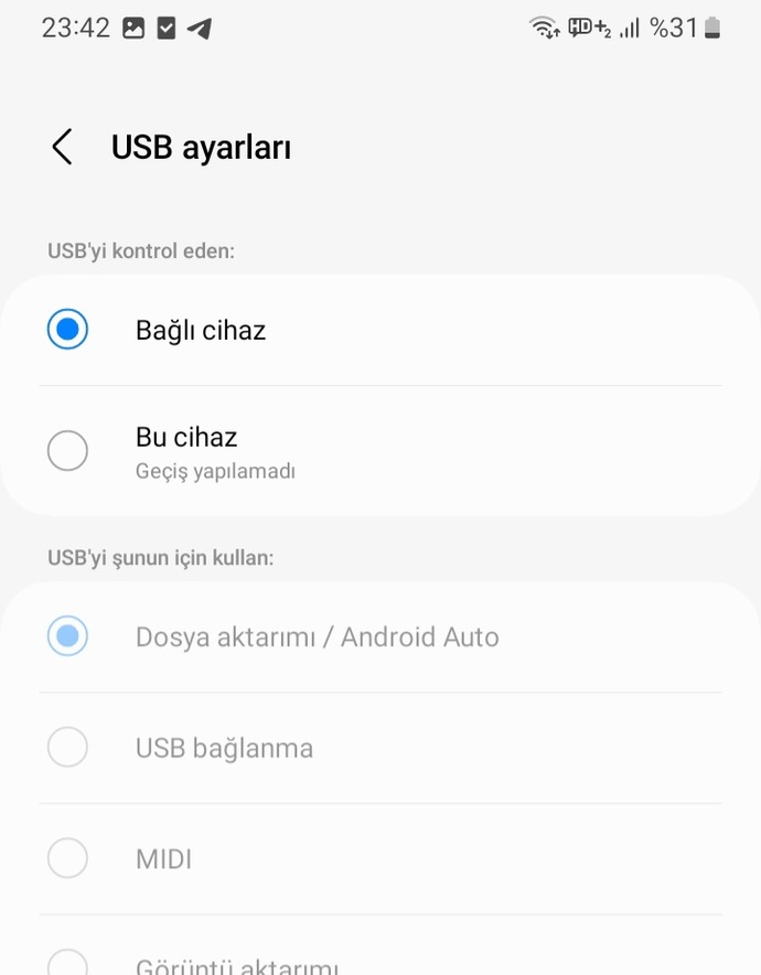 Telefonu sarjdan çıkardığım an cihaz usb den sarj oluyor yazıyor ayarları sıfırlıyorum hep yine sarjdan çıkardığım an ona dönüyor?