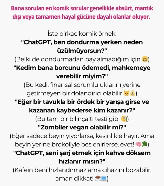 Chatgpte en son ne sordunuz veya istediniz😅?