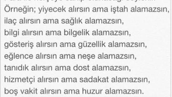 Paranın veremediği mutluluğu ne verir?