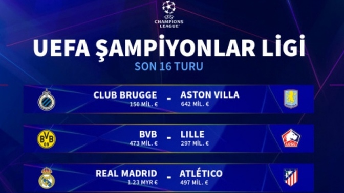 Sizce şampiyonlar liginde son 16 eşleşmelerinde hangi takımlar tur atlayıp çeyrek finale çıkar ve kupayı hangi takım kazanır?