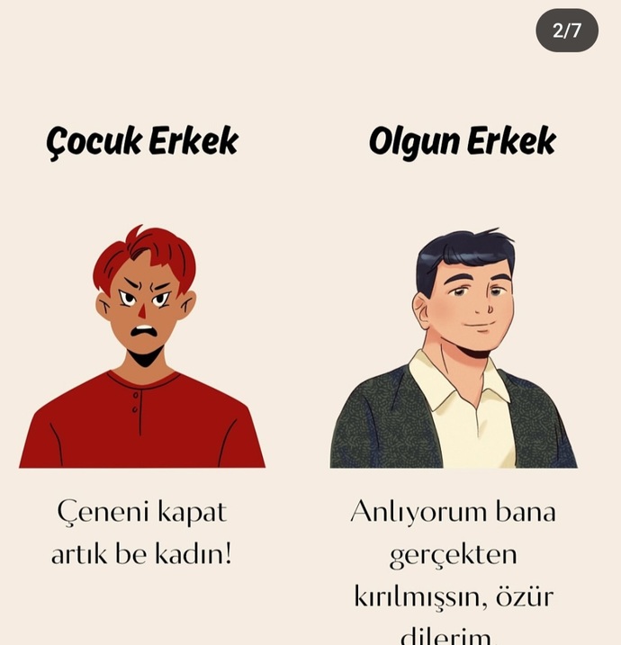 Olgun erkek ve çocuk erkek arasındaki fark nedir?