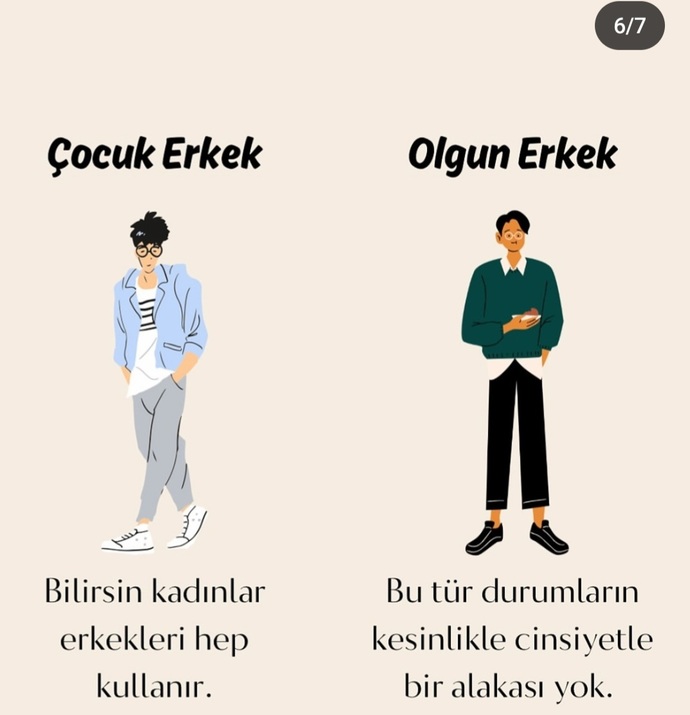 Olgun erkek ve çocuk erkek arasındaki fark nedir?