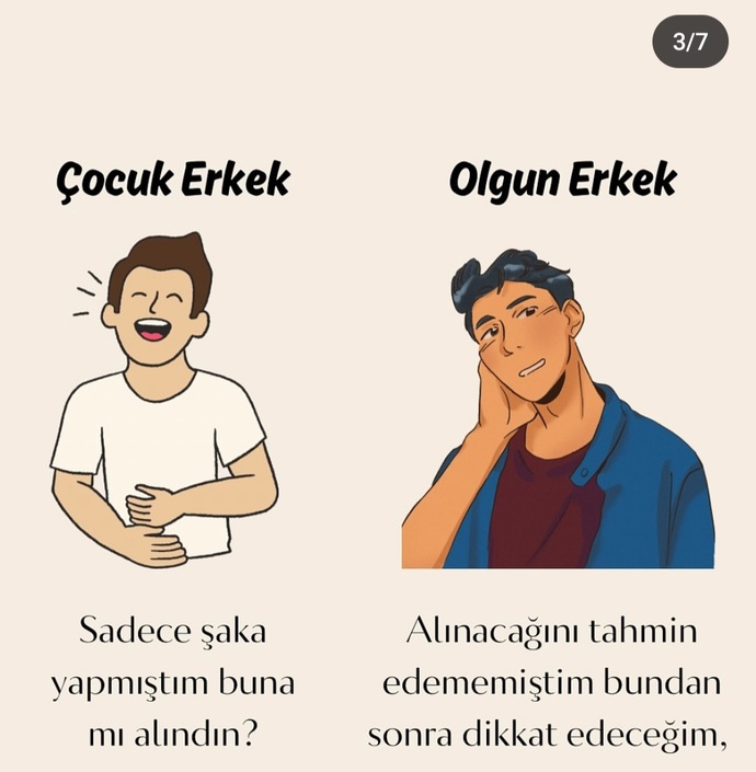 Olgun erkek ve çocuk erkek arasındaki fark nedir?