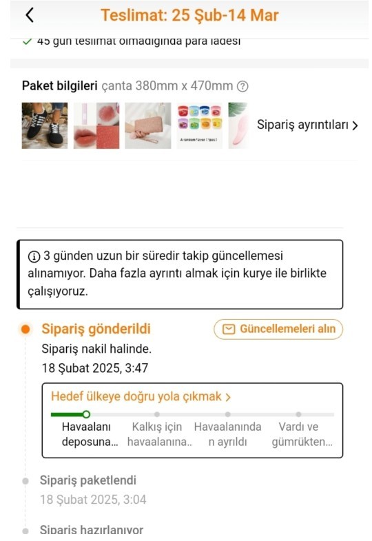 Temudan anlayan var mı? Siparişim kaybolmuş mu acaba?