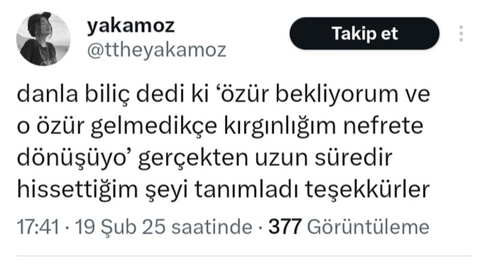 Özür dilemeyi bilir misiniz?